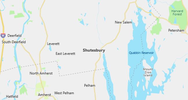 Map of Shutesbury, MA