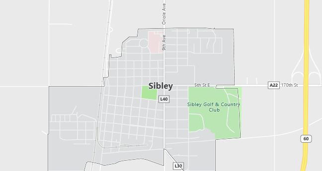 Map of Sibley, IA