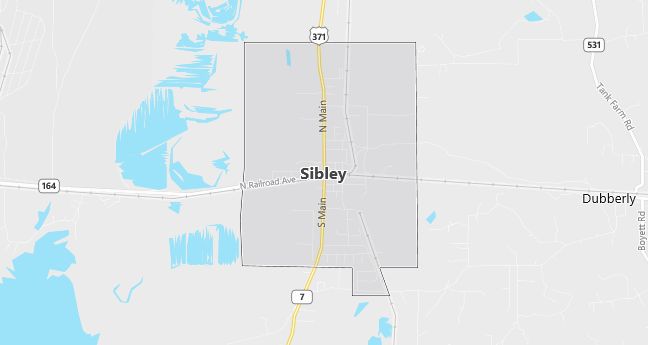 Map of Sibley, LA