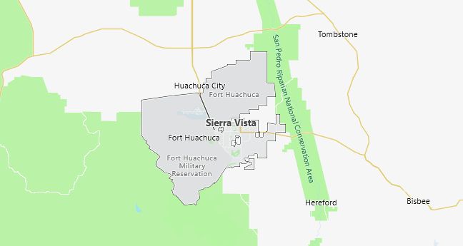 Map of Sierra Vista, AZ