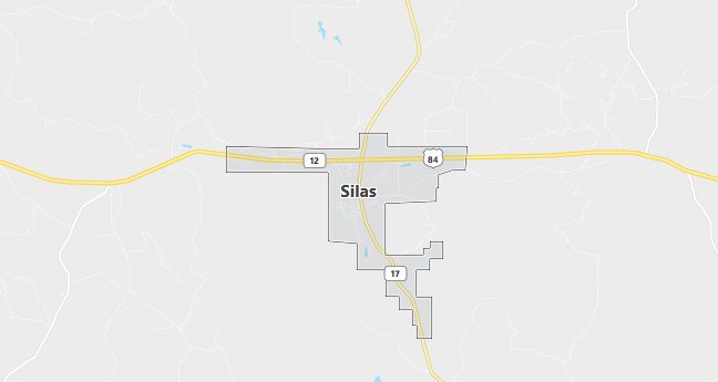 Map of Silas, AL