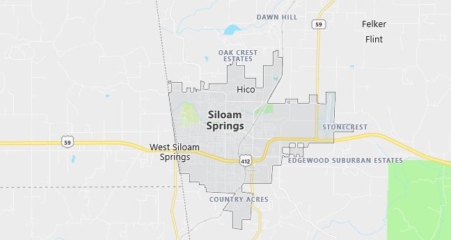 Map of Siloam Springs, AR