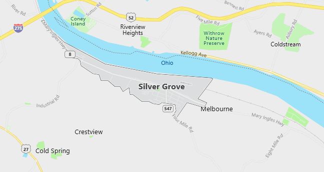 Map of Silver Grove, KY