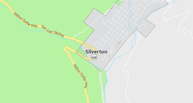 Map of Silverton, CO