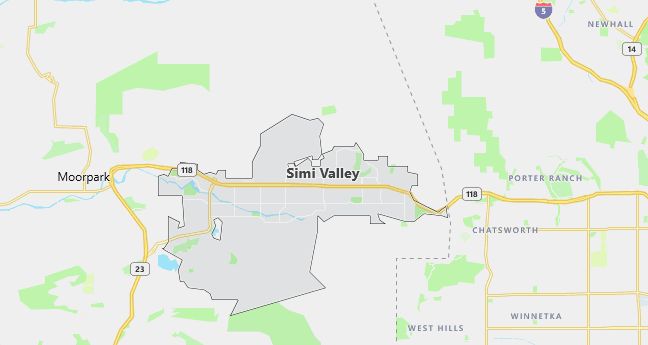 Map of Simi Valley, CA