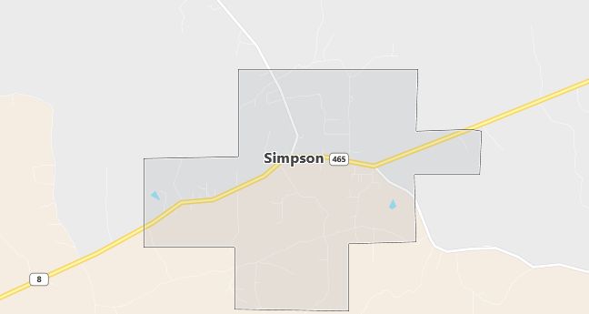 Map of Simpson, LA