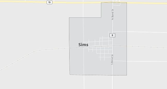 Map of Sims, IL