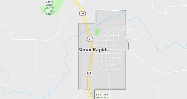 Map of Sioux Rapids, IA