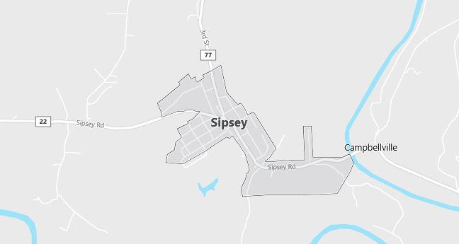 Map of Sipsey, AL