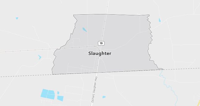 Map of Slaughter, LA