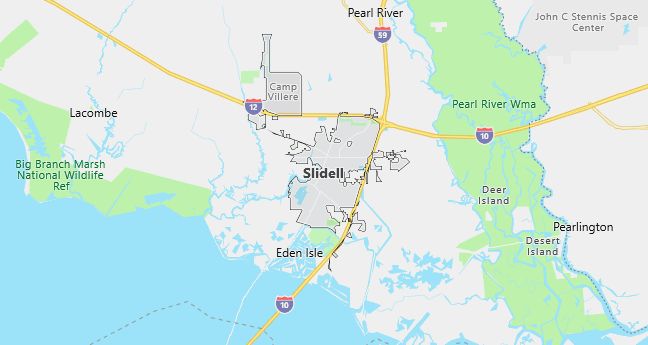 Map of Slidell, LA