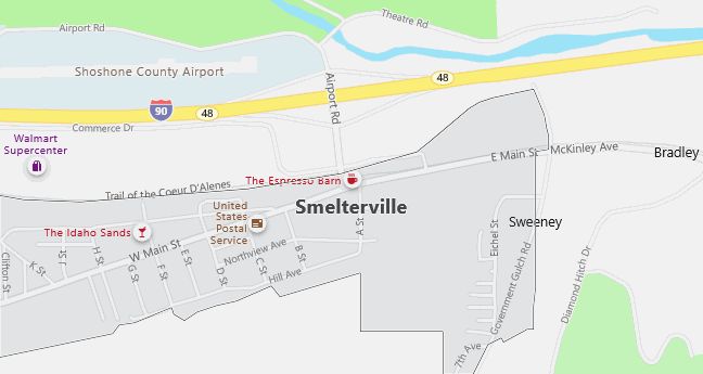 Map of Smelterville, ID