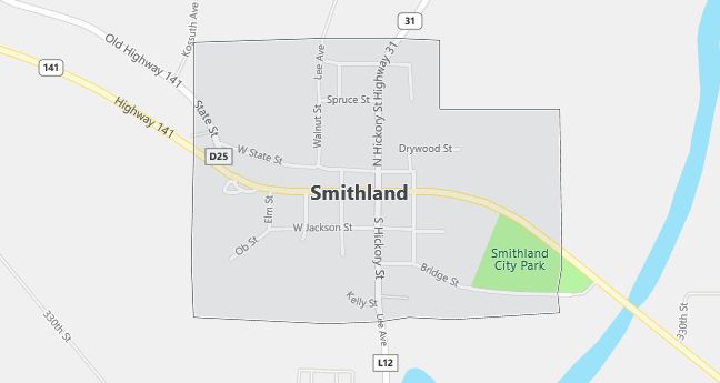 Map of Smithland, IA