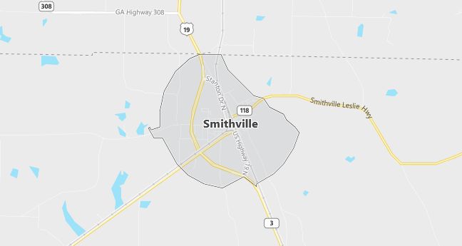 Map of Smithville, GA