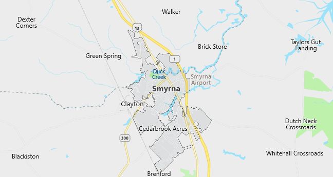 Map of Smyrna, DE