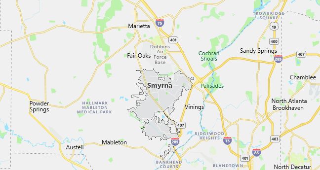 Map of Smyrna, GA