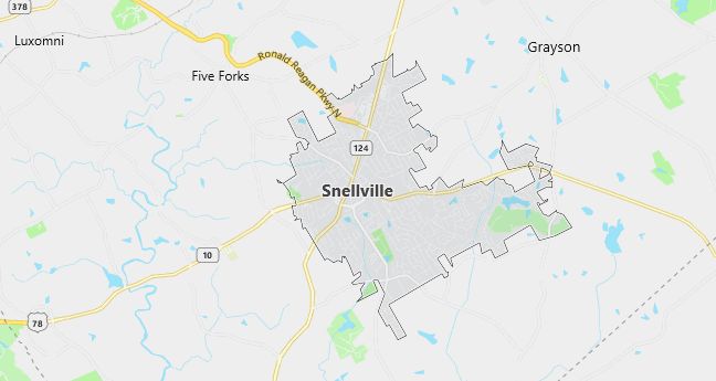 Map of Snellville, GA