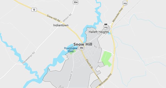 Map of Snow Hill, MD