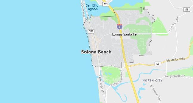 Map of Solana Beach, CA