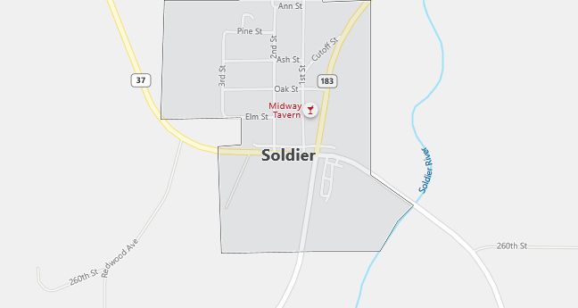 Map of Soldier, IA