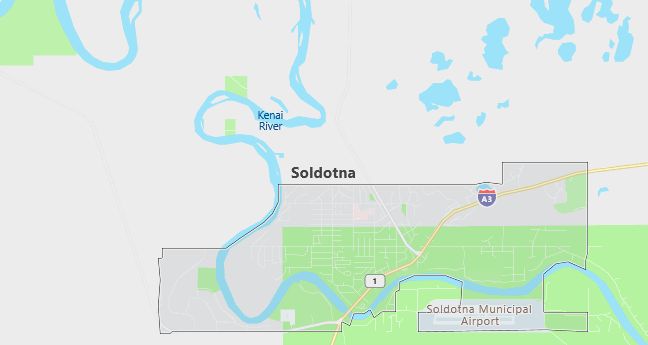 Map of Soldotna, AK