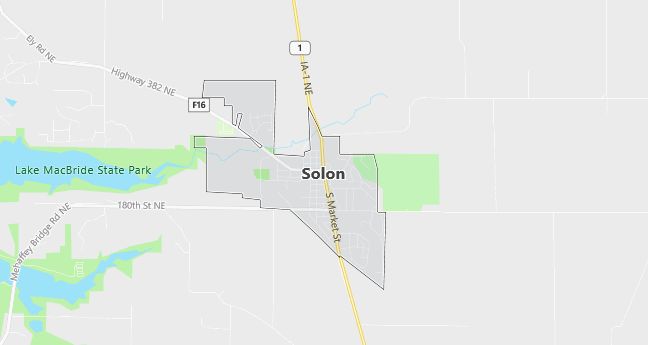 Map of Solon, IA