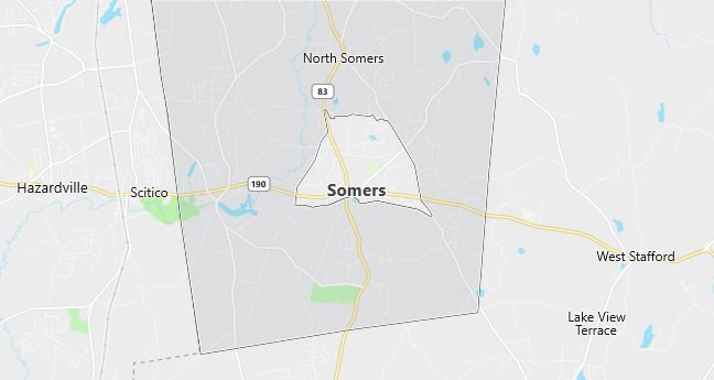 Map of Somers, CT