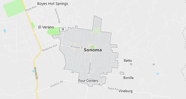 Map of Sonoma, CA