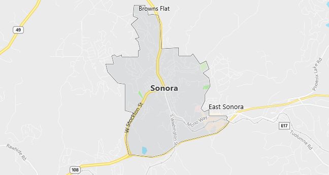 Map of Sonora, CA