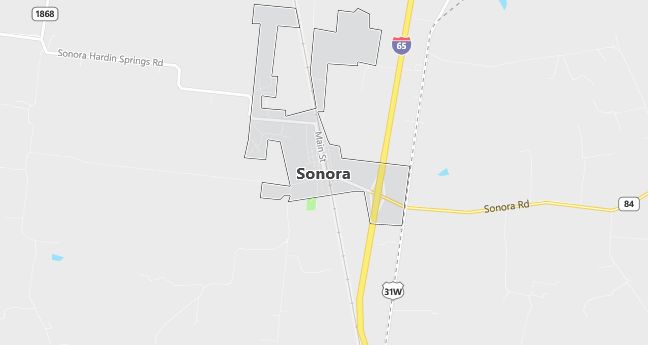 Map of Sonora, KY