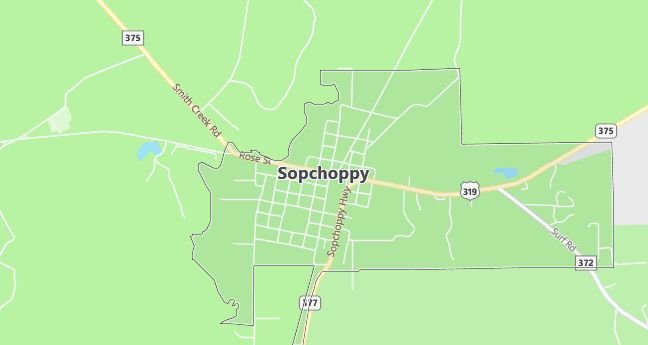 Map of Sopchoppy, FL