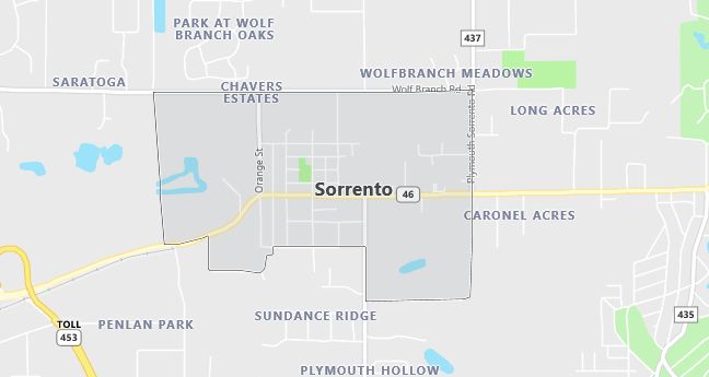 Map of Sorrento, FL