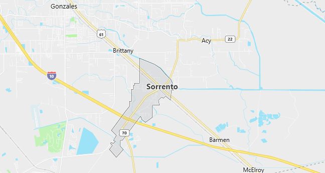 Map of Sorrento, LA