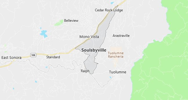 Map of Soulsbyville, CA