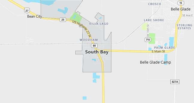 Map of South Bay, FL