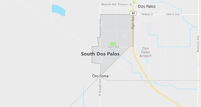 Map of South Dos Palos, CA