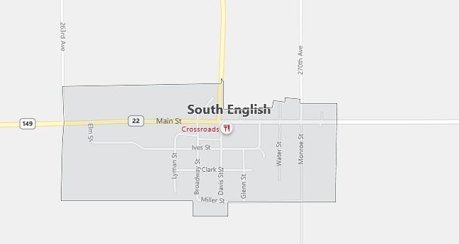 Map of South English, IA