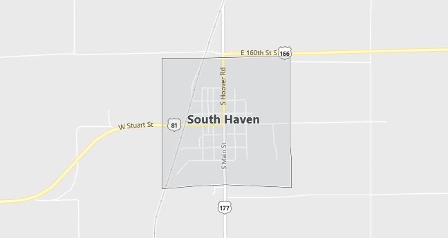 Map of South Haven, KS