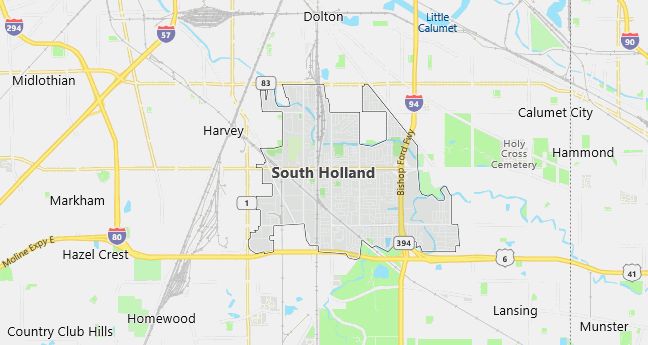 Map of South Holland, IL