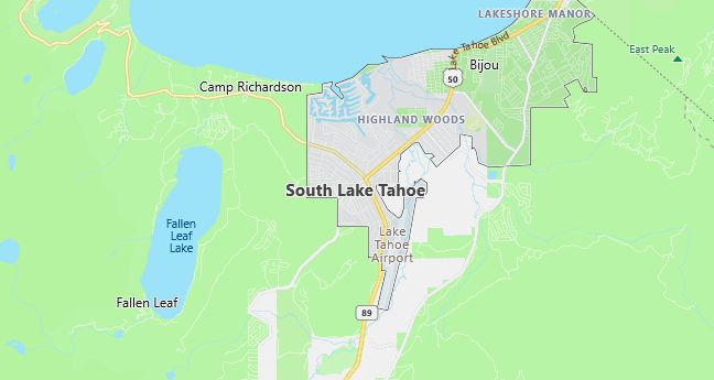 Map of South Lake Tahoe, CA