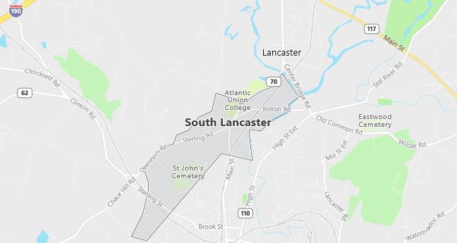 Map of South Lancaster, MA