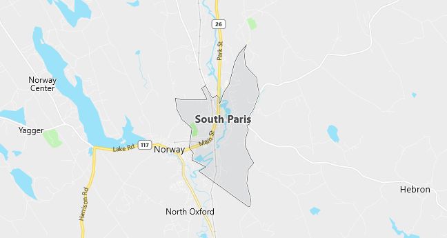 Map of South Paris, ME