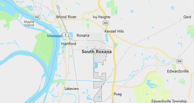 Map of South Roxana, IL