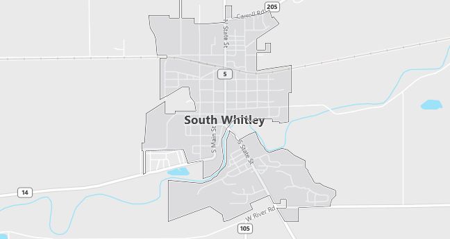 Map of South Whitley, IN