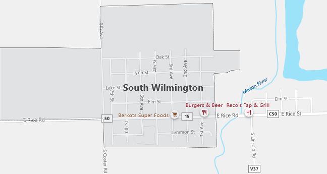 Map of South Wilmington, IL