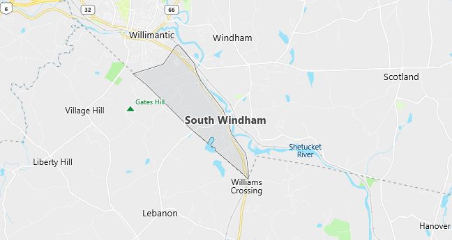 Map of South Windham, CT