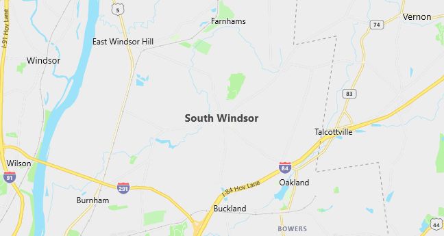 Map of South Windsor, CT