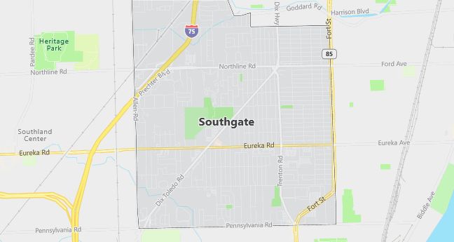 Map of Southgate, MI