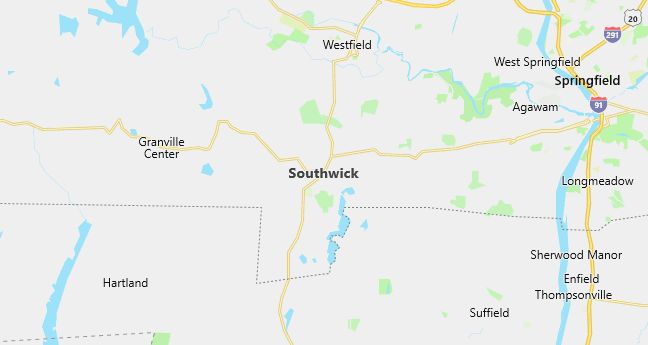 Map of Southwick, MA