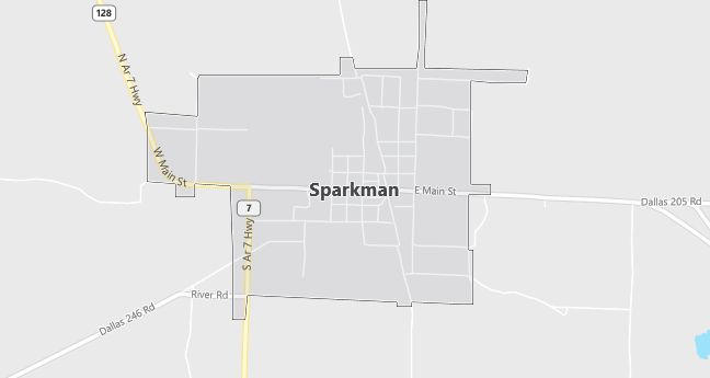 Map of Sparkman, AR